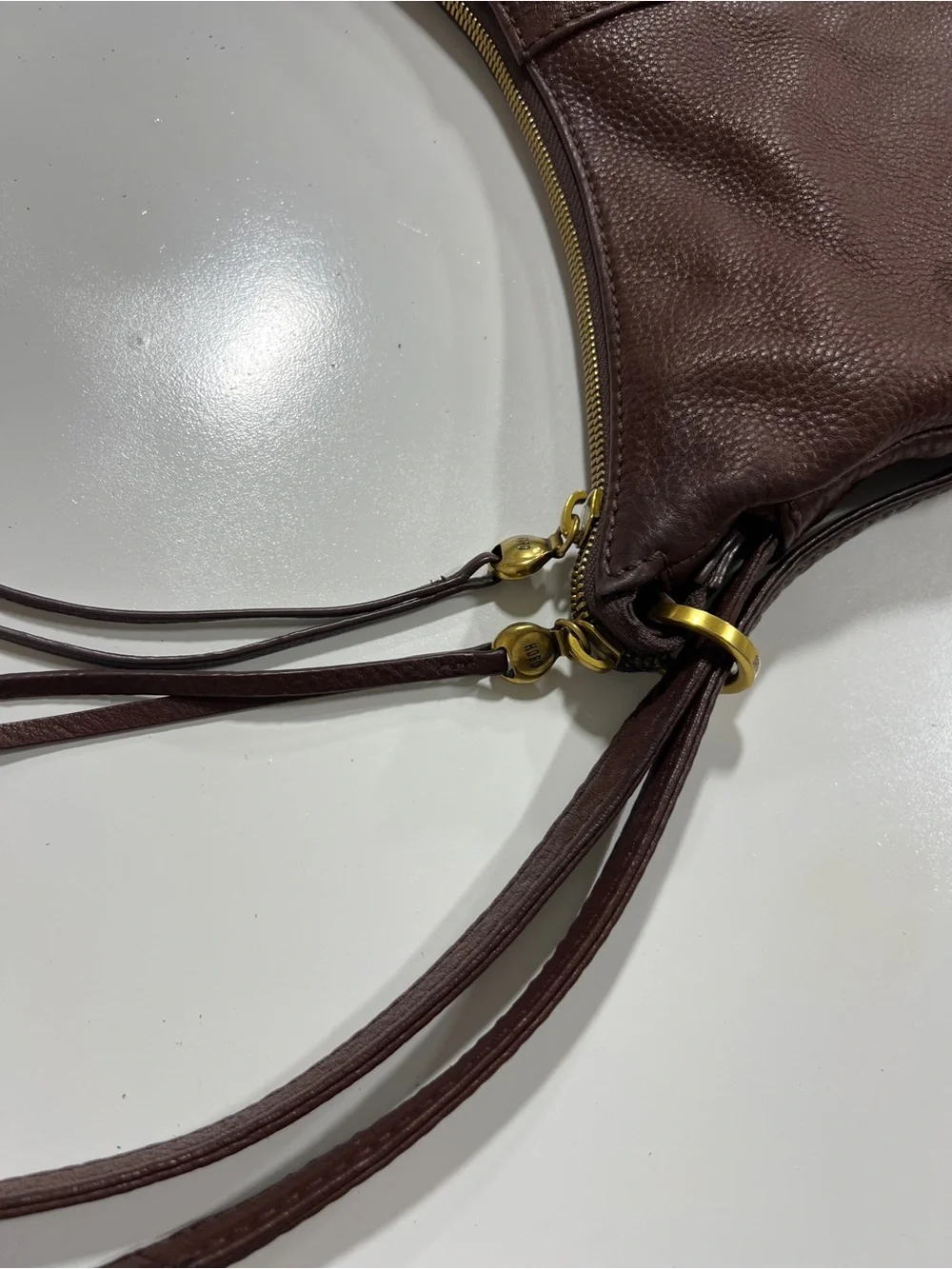 HOBO Brown Pebbled Leather convertible Shoulder/Backpack Bag with Tassel Zipper
